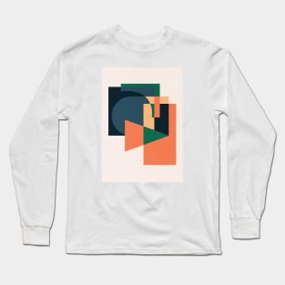 Mid Century Geometric Shapes Long Sleeve T-Shirt